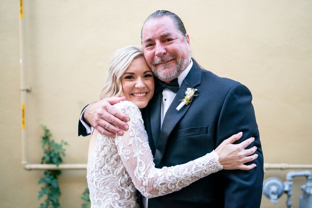 Bride's first look with her father