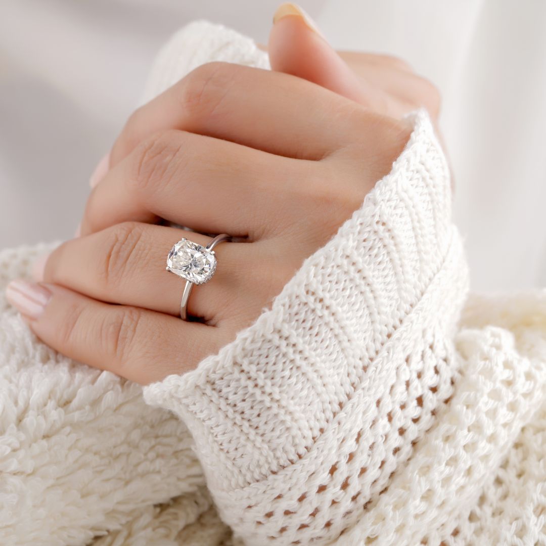 Engagement ring on woman's hand